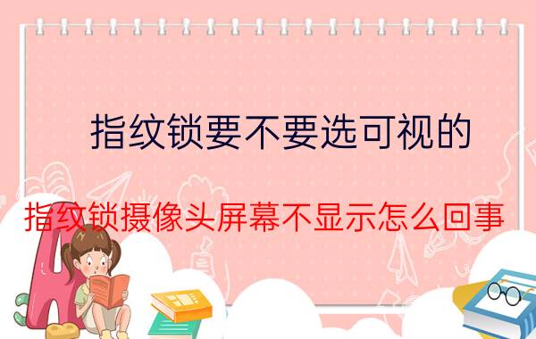 指纹锁要不要选可视的 指纹锁摄像头屏幕不显示怎么回事？